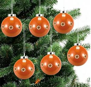 lot 31354 image: Pinkunn 6 Pcs Mexican Barro Ceramic Christmas Ball Ornaments