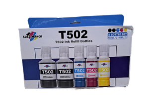 lot 31359 image: Sublimaker T502 Ink Refill Bottle 5 Bottle Set 150ML 2 80ML 3