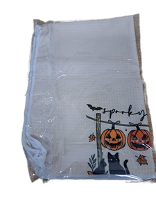 lot 31364 image: ZOFGUO Halloween Pumpkin Black Cat Kitchen Towel