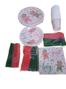 lot 31382 image: Aribra Christmas Gingerbread Gender Reveal Decorations, Gingerbread Boy Or Girl Theme