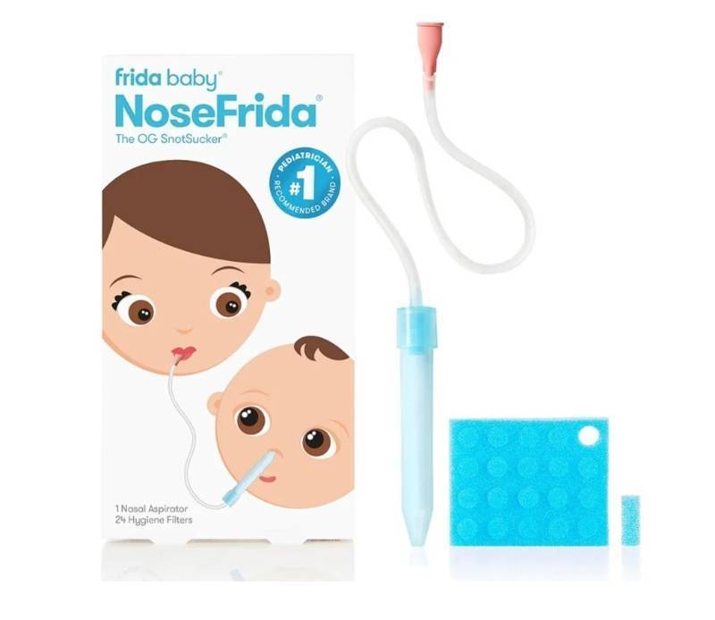lot 14906 image: Frida Baby NoseFrida SnotSucker for Baby, Nasal Aspirator for Baby, Nose Sucker Baby Nasal Aspirator for Baby, Congestion Relief with 24 Extra Hygiene Filters