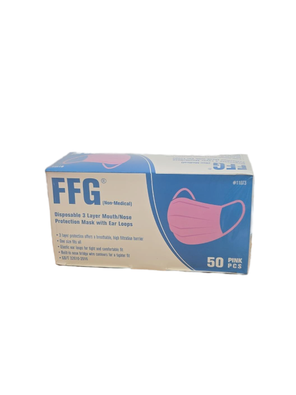 lot 23488 image: 50 Pack of Disposable 3 Layer mouthnose protection mask with ear loops