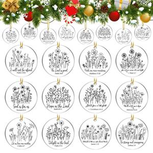 lot 450 image: 2 Boxes of Bucherry 24 Pcs Christian Christmas Ornaments Bulk 3.15 Inch Christian Gifts for Women Black Flora Religious Ornament for Christmas Tree Faith Inspirational Gifts for Xmas Church Mom Women