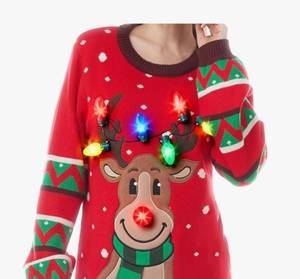 lot 497 image: JOYIN Ugly Christmas Sweater, LED Light Up Ugly Christmas Sweater Kids 2025 XL WORKS