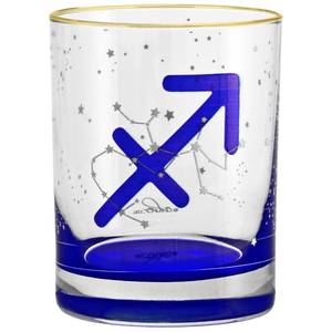 lot 473 image: Culver 22k Gold Rim Sagittarius Astrological Zodiac Sign Blue Outside Bottom DOF Double Old Fashioned Glass, 13.5-Ounce (Single Glass) (Sagittarius) November 22-December 21 -&nbsp