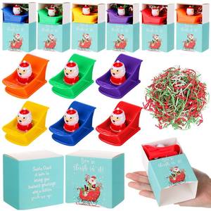 lot 498 image: Soulchen Small Mini Christmas Positive Gifts for Coworkers Employee Bulk Xmas Pull Back Cars Toys Thank You Support Boxes Office Christmas Holiday Party Favors(Santa Claus on a Boat)