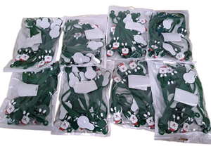lot 7041 image: 8 Pack Christmas Garland Hangers - Reusable Silicone Adhesive Straps for Mantle, Fireplace, Stairways Decoration  Stretchable Wreath Ties &amp Stocking Holder (Green) 12 Pcs Each