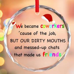 lot 7046 image: Funny Coworker Gifts for Friends, Glass Christmas Ornaments 2025, Cool Friendship Gift for Adults Women, Work Bestie Gifts, Christmas Decorations Friends Ornament 3 Packs