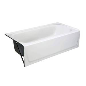 lot 8909 image: Maui 60 in. x 30 in. Alcove Soaking Bathtub with Left Drain in White - Retail $309