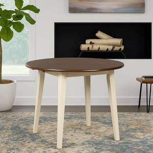 lot 30757 image: Woodanville Dining Room Table CreamBrown - Signature Design by Ashley Modern Round Table for 4, Two-Tone Veneer - Retail $136