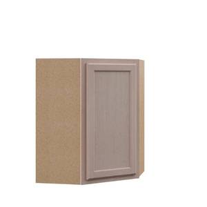 lot 30758 image: Hampton Assembled 24x30x12 in. Diagonal Corner Wall Kitchen Cabinet in Unfinished Beech - Retail $144