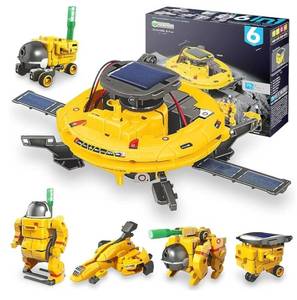 lot 31742 image: STEM Projects for Kids Ages 8-12 Solar Robot Kit 6-in-1 Space Toys for 10-Year-Old Boy Girl Gift Toys Science Kits Christmas Birthday Gifts for 8 9 10 11 12 Year Old, Yellow