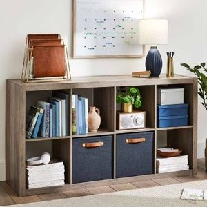 lot 2053 image: Better Homes & Gardens 8 Cube Storage Organizer, Rustic Gray - Retail $79