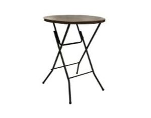 lot 2054 image: Mainstays 31  Round High-Top Folding Table  Walnut&nbsp
