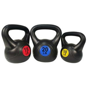 lot 2061 image: BalanceFrom Wide Grip Kettlebell Exercise Fitness Weight Set  3-Pieces 10lb  15lb and 20lb Kettlebells&nbsp