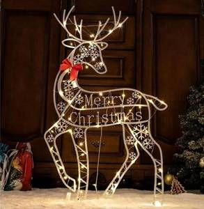 lot 16555 image: Reindeer Christmas Decorations, Outdoor Deer Lights, Standing Reindeer,