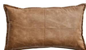 lot 16559 image: Better Homes &amp Gardens 14 x 24 Beige Vegan Leather Decorative Pillow