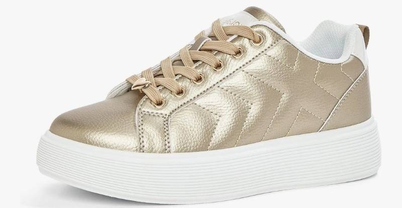lot 23387 image: TIMEJOY Womens Fashion Platform Sneakers Synthetic Leather & Metallic Accents for Casual Tennis & Everyday Comfort Size 8&nbsp