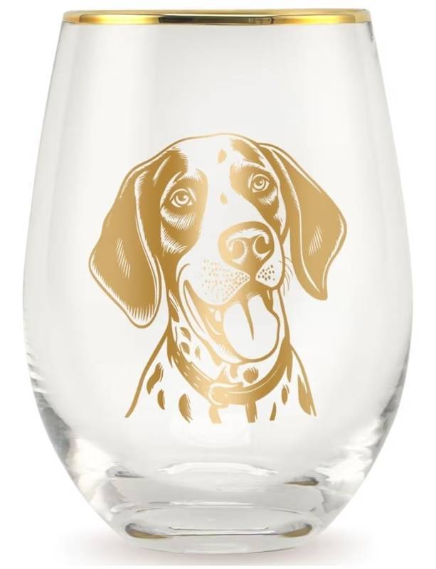lot 23453 image: Onebttl German Shorthaired Pointer Gifts for Women, Dog Mom, Dog Lover Gifts for Women Dog Owner, 17 Oz Stemless Wine Glass