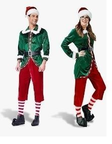 lot 30312 image: Christmas Elf Costume,6 Piece unisex Elf clothing Suit,Cosplay Party Costume,Adult Santa Outfit Xmas Holiday Party