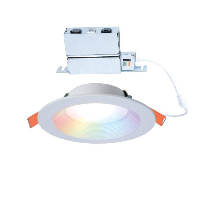 lot 30323 image: RL 6 in. Color and Tunable White Regresed Canless Smart Wi-Fi LED Recessed Downlight with WiZ Pro
