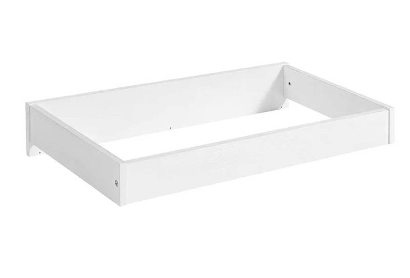 lot 7767 image: Oxford Baby Changing Topper for Universal 3-Drawer Dresser, Barn White (Missing Parts)