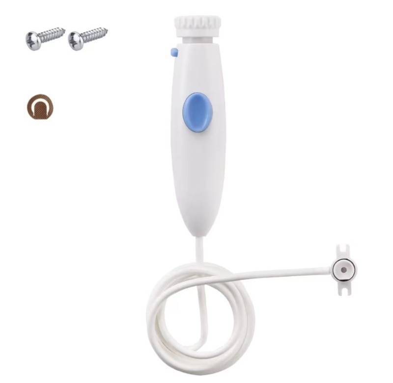 lot 23625 image: Replacement Hose and Handle Parts Compatible with Waterpik Water Flosser WP-100 WP-140 WP-150 WP-900 Series Oral Irrigator, Plastic Handle, Oral Hygiene Accessories (Pause Button) -