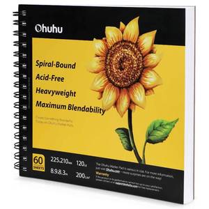 lot 506 image: Ohuhu Marker Pads Art Sketchbook - 8.9 x 8.3 Portable Square Size -120 lb200 gsm Drawing Papers - 60 Sheets120 Pages -