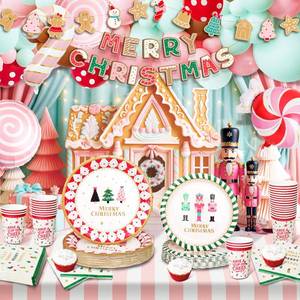 lot 538 image: Party Spot Pastel Pink Green Gingerbread Christmas Party Decorations, 24 Sets