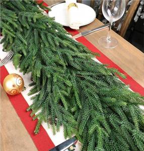 lot 553 image: Christmas Cedar Garland for Staircase Real Touch Droopy Bendable Lifelike Faux Xmas Garlands 60