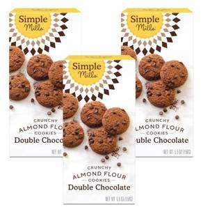 lot 560 image: Simple Mills Almond Flour Double Chocolate Chip Cookies, Gluten Free and Delicious Crunchy Cookies, Organic Coconut Oil, Good for Snacks (Packaging May Vary), 5.5 Ounce (Pack of 6)