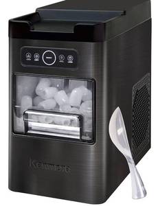 lot 567 image: Kenmore Front Load Ice Maker. Nugget Ice Maker Makes 9 Pebble in 6 Mins, Portable Self Cleaning Ice Machine, 26 LbsDay, Stainless Steel Black BE SURE TO PUT WATER BEFORE USING, WORKS - Retail $200