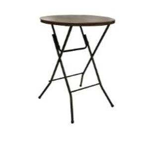 lot 2062 image: Mainstays 31 Round High-Top Folding Table  Walnut