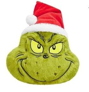lot 2063 image: Pack of 2 ,The Grinch 3D Plush Pillows Retail $50