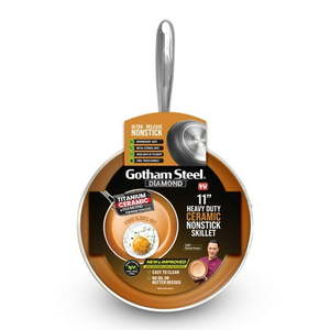 lot 2075 image: Gotham Steel Diamond Nonstick Frying Pan 11 inch Skillet Cooking Ceramic Fry Pan Kitchen Cookware  Dishwasher Safe
