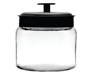 lot 16575 image: PACK OF 2-Anchor Hocking 64 Oz. Montana Jar W Black Matte Lid