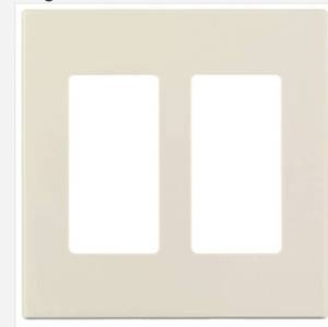 lot 16592 image: 2-Gang Light Almond DecoraRocker Polycarbonate Standard Screwless Wall Plate (1-Pack) 80309-T