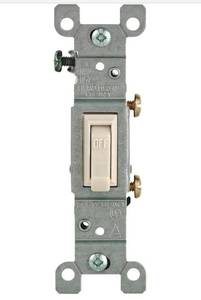lot 16597 image: 15 Amp Single-Pole Toggle Switch, Light Almond (10-Pack) 1451-2TM (One piece is damaged)