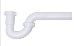 lot 16599 image: 1-12 in. White Plastic Sink Drain P- Trap&