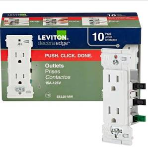 lot 16600 image: 1PC Leviton Decora Edge Duplex Outlet