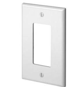 lot 16603 image: 1-Gang White DecoraRocker Nylon MidwayMidsize Wall Plate (1-Pack) PJ26-W