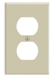 lot 16604 image: PACK OF 10- Leviton M01-86003-IMP M25-86003-Imp 1-Duplex Receptacle Standard Size Wall Plate  1 Gang  4-12 in L X 2-34 in W 0.22 in T Ivory