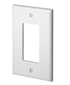 lot 16605 image: 1-Gang White DecoraRocker Nylon MidwayMidsize Wall Plate (1-Pack) PJ26-W