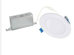 lot 16615 image: Halo HLB Matte White 4-inch LED Canless Recessed Downlight  Dimmable