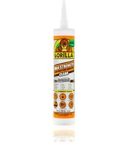 lot 16631 image: Gorilla Glue Clear Max Strength Construction Adhesive  9 Ounce Cartridge  1 Count