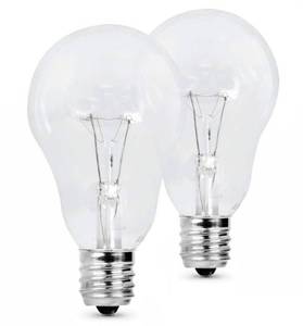 lot 16637 image: 40-Watt A15 Dimmable Clear Glass Ceiling Fan E17 Intermediate Base Incandescent Light Bulb, Soft White 2700K (2-Pack)