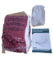 lot 31792 image: Justlet Electric Heated Throw Blanket Red and White 50 x 60 Inch -