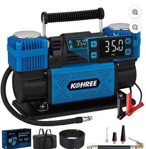 lot 31803 image: Kohree 12V Dual Cylinder Air Compressor wLCD Control Panel ,150 PSI Heavy Duty Tire Air Pump with 12.35 ft�Min Fast Tire Inflator for Offroad Truck, RV, 4x4 Vehicles