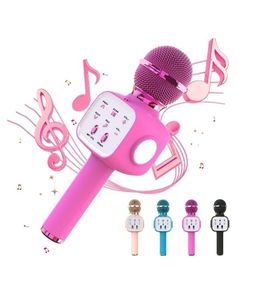 lot 31814 image: Syenll Karaoke Microphone, 6-in-1 Wireless Microphone for Kids, Mic Speaker Birthday Gifts Toys for Girls Boys (Pink)