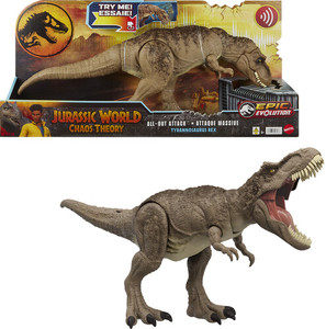 lot 31816 image: Jurassic World Chaos Theory All-Out Attack Tyrannosaurus Rex Dinosaur Action Figure Toy - Retail $58